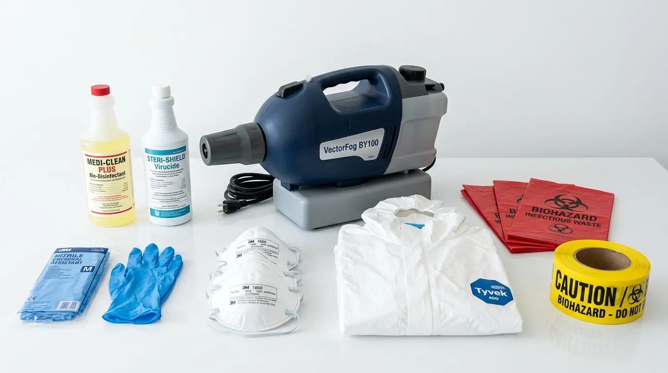 Professional biohazard remediation crew working in Park Ridge